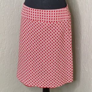 Talbots Red and White Pencil Skirt